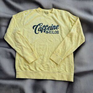 CAFFEINE & KILOS Men's Yellow Signature Logo Sweatshirt Size Medium